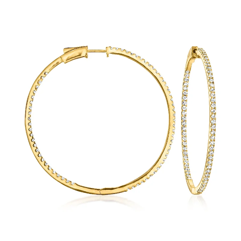 Flash Sale On Elegant Jewelry – Don't Miss Out Ross-Simons Diamond Inside-Outside Hoop Earrings in 18kt Gold Over Sterling Flash Sale On Elegant Jewelry – Don't Miss Out Ross-Simons Diamond Inside-Outside Hoop Earrings in 18kt Gold Over Sterling