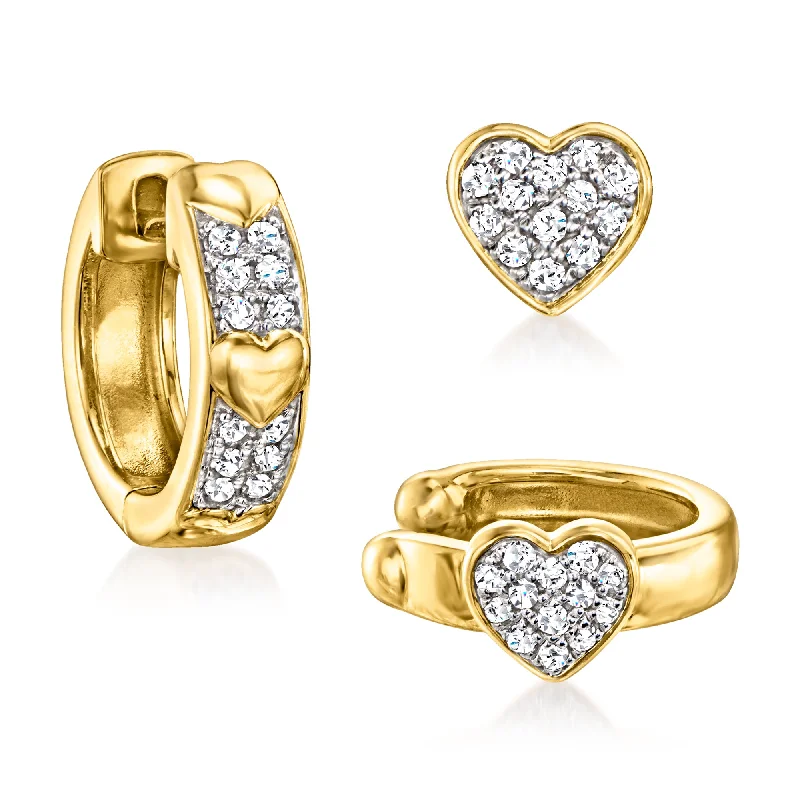 Bestselling Jewelry At Special Promotional Rates Ross-Simons Diamond Jewelry Set: 3 Single Cuff, Heart and Hoop Earrings in 18kt Gold Over Sterling Bestselling Jewelry At Special Promotional Rates Ross-Simons Diamond Jewelry Set: 3 Single Cuff, Heart and Hoop Earrings in 18kt Gold Over Sterling