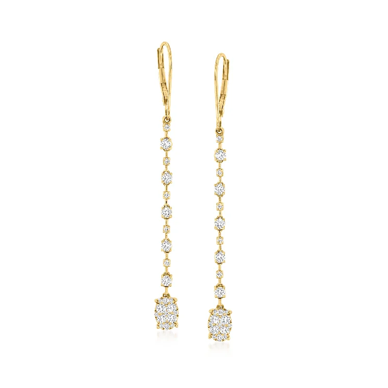 Premium Diamond Jewelry For Unforgettable Moments Ross-Simons Diamond Linear Drop Earrings in 14kt Yellow Gold Premium Diamond Jewelry For Unforgettable Moments Ross-Simons Diamond Linear Drop Earrings in 14kt Yellow Gold