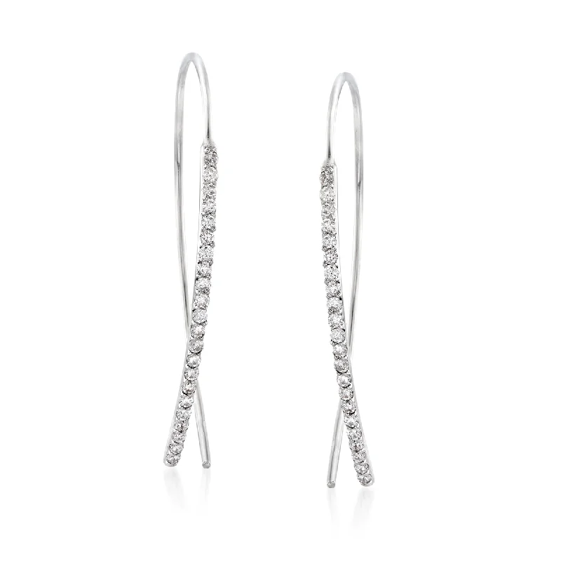 Exclusive Jewelry Bundles At Discounted Prices Ross-Simons Diamond Linear Wire Threader Earrings in 14kt White Gold Exclusive Jewelry Bundles At Discounted Prices Ross-Simons Diamond Linear Wire Threader Earrings in 14kt White Gold