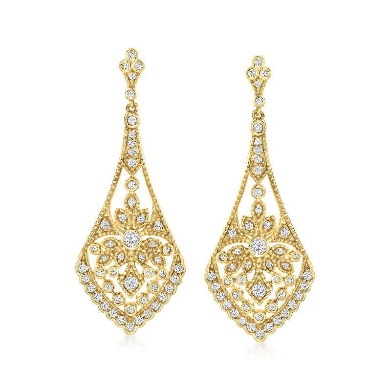 Affordable Luxury Jewelry – Style At A Great Price Ross-Simons Diamond Openwork Drop Earrings in 14kt Yellow Gold Affordable Luxury Jewelry – Style At A Great Price Ross-Simons Diamond Openwork Drop Earrings in 14kt Yellow Gold