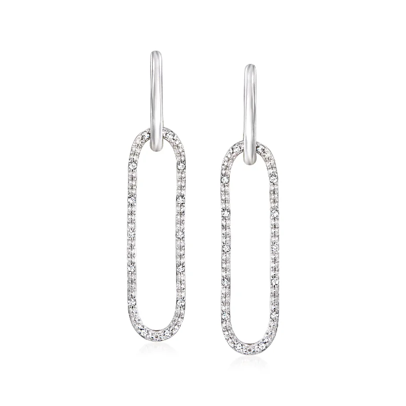 Sparkle On A Budget – Fine Jewelry For Less Ross-Simons Diamond Paper Clip Link Removable Hoop Drop Earrings in Sterling Silver Sparkle On A Budget – Fine Jewelry For Less Ross-Simons Diamond Paper Clip Link Removable Hoop Drop Earrings in Sterling Silver
