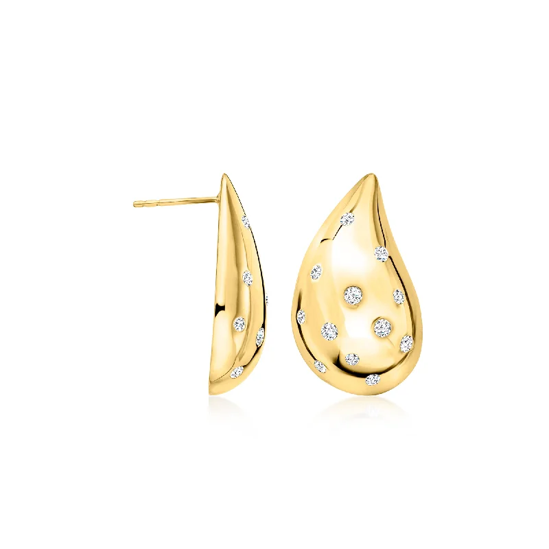 Affordable Glamour – Premium Jewelry At Special Prices Ross-Simons Diamond Puffy Teardrop Earrings in 18kt Gold Over Sterling Affordable Glamour – Premium Jewelry At Special Prices Ross-Simons Diamond Puffy Teardrop Earrings in 18kt Gold Over Sterling