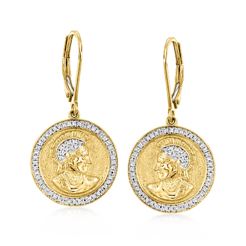 Elegant Jewelry, Exclusive Prices – Shop Now Ross-Simons Diamond Roman Coin Drop Earrings in 18kt Gold Over Sterling Elegant Jewelry, Exclusive Prices – Shop Now Ross-Simons Diamond Roman Coin Drop Earrings in 18kt Gold Over Sterling