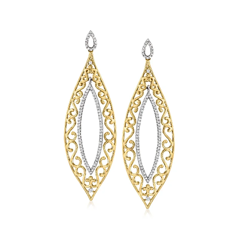 Elegant Jewelry, Exclusive Prices – Shop Now Ross-Simons Diamond Teardrop Earrings in 14kt 2-Tone Gold Elegant Jewelry, Exclusive Prices – Shop Now Ross-Simons Diamond Teardrop Earrings in 14kt 2-Tone Gold