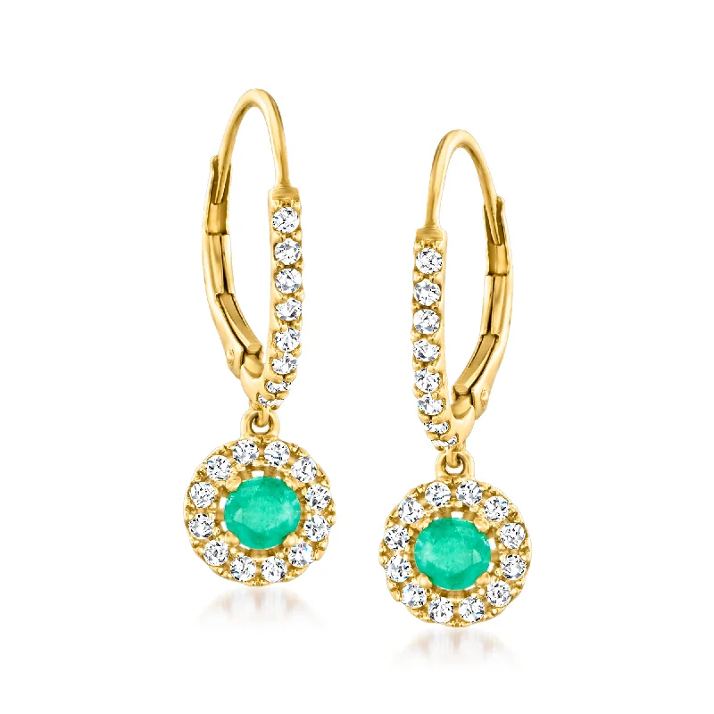 Fine Jewelry, Limited-Time Offers Available Ross-Simons Emerald and . White Zircon Drop Earrings in 18kt Gold Over Sterling Fine Jewelry, Limited-Time Offers Available Ross-Simons Emerald and . White Zircon Drop Earrings in 18kt Gold Over Sterling
