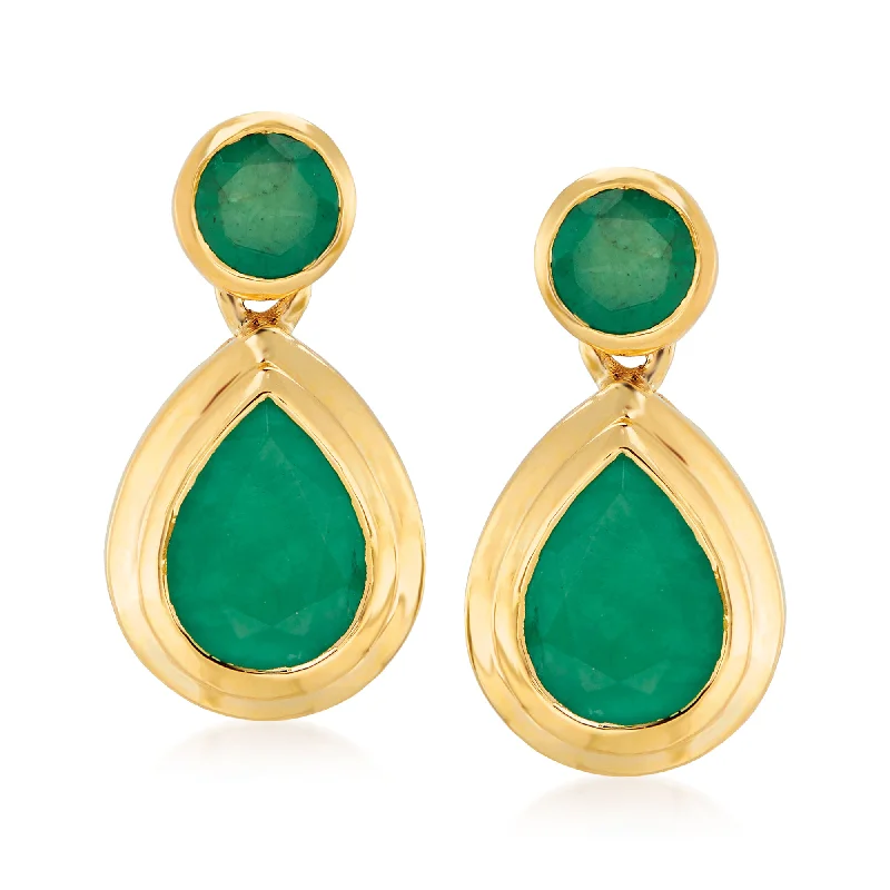 Shop High-Quality Jewelry At Jaw-Dropping Discounts Ross-Simons Emerald Drop Earrings in 14kt Yellow Gold Shop High-Quality Jewelry At Jaw-Dropping Discounts Ross-Simons Emerald Drop Earrings in 14kt Yellow Gold