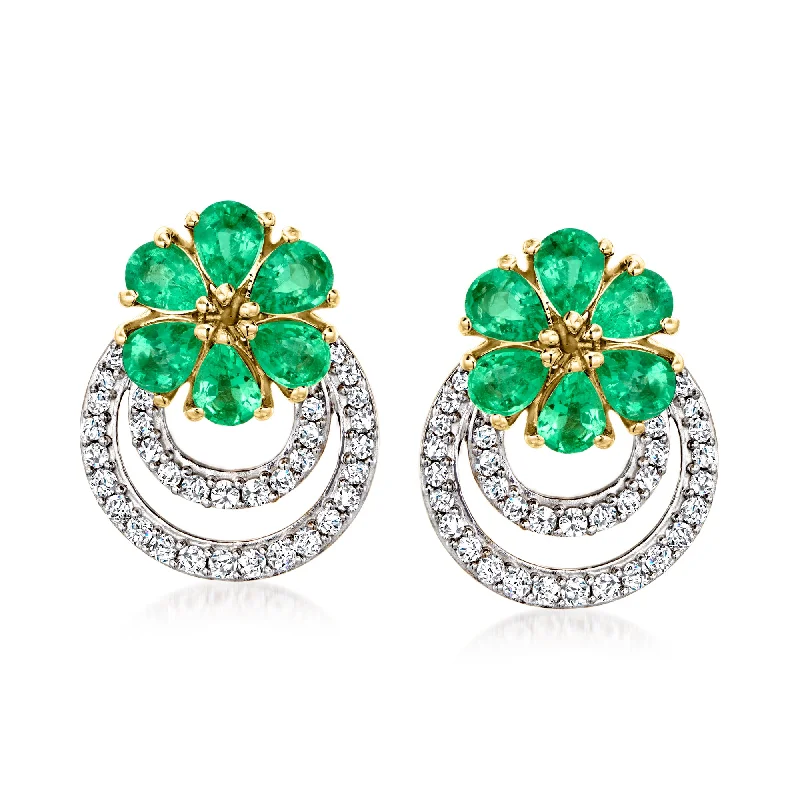 Special Deals On Handcrafted And Designer Jewelry Ross-Simons Emerald Flower Earrings With Removable . White Topaz Circle Drops in 18kt Gold Over Sterling Special Deals On Handcrafted And Designer Jewelry Ross-Simons Emerald Flower Earrings With Removable . White Topaz Circle Drops in 18kt Gold Over Sterling