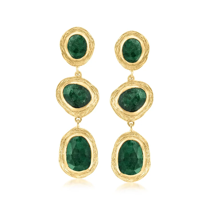 Jewelry Deals That Outshine The Rest Ross-Simons Emerald Station Drop Earrings in 18kt Gold Over Sterling Jewelry Deals That Outshine The Rest Ross-Simons Emerald Station Drop Earrings in 18kt Gold Over Sterling