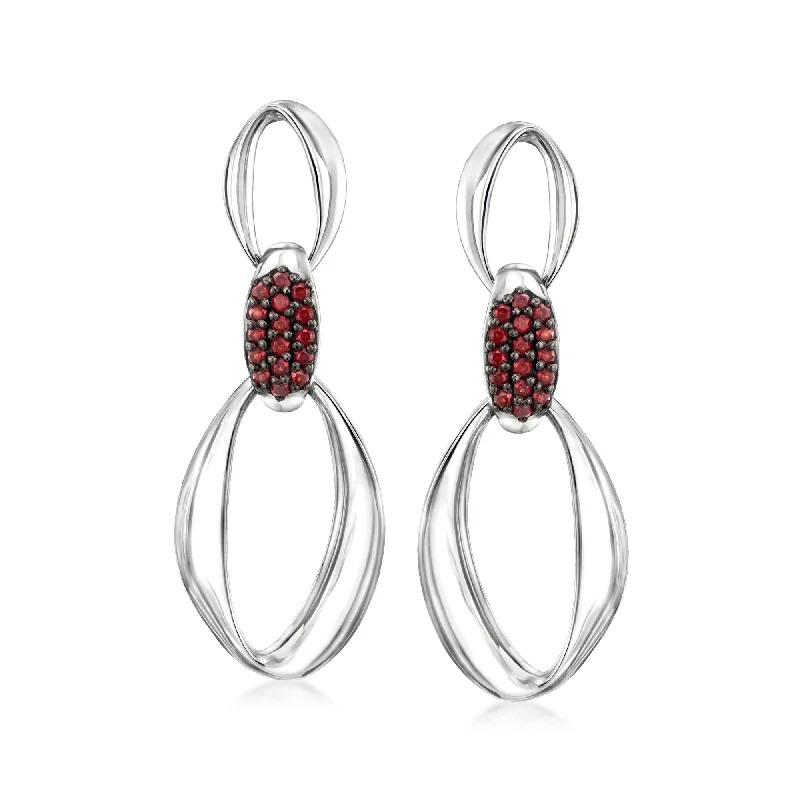 Get The Jewelry You Love At A Price You Love Ross-Simons Garnet Convertible Drop Earrings in Sterling Silver Get The Jewelry You Love At A Price You Love Ross-Simons Garnet Convertible Drop Earrings in Sterling Silver