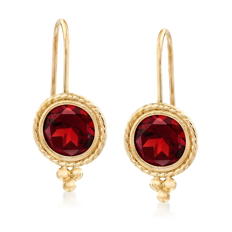 Premium Jewelry, Premium Discounts – Act Fast Ross-Simons Garnet Drop Earrings in 14kt Yellow Gold Premium Jewelry, Premium Discounts – Act Fast Ross-Simons Garnet Drop Earrings in 14kt Yellow Gold