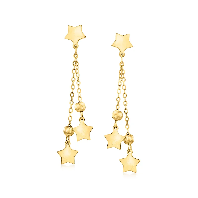 Fashion-Forward Jewelry At Incredible Prices Ross-Simons Italian 14kt Yellow Gold Star and Bead Drop Earrings Fashion-Forward Jewelry At Incredible Prices Ross-Simons Italian 14kt Yellow Gold Star and Bead Drop Earrings