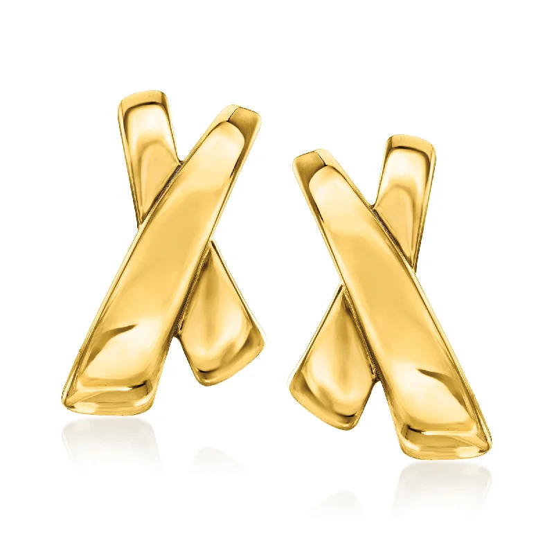 Celebrate Every Occasion With Sparkling Savings Ross-Simons Italian 18kt Gold Over Sterling X-Shaped Earrings Celebrate Every Occasion With Sparkling Savings Ross-Simons Italian 18kt Gold Over Sterling X-Shaped Earrings