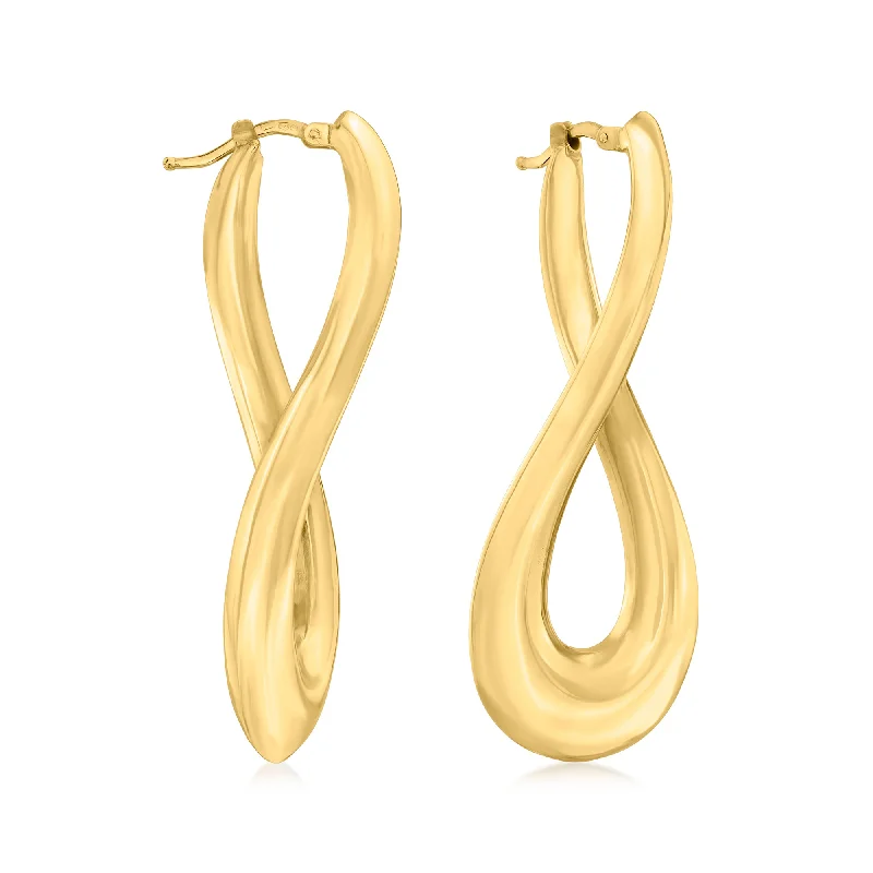 Exclusive Online Discounts On Stylish Jewelry Ross-Simons Italian 18kt Yellow Gold Elongated Twisted Hoop Earrings