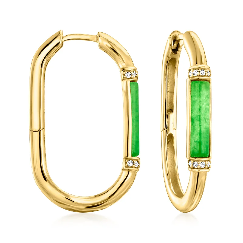 Save On Luxury Jewelry Pieces – Limited-Time Offers Ross-Simons Jade and . White Topaz Paper Clip Link Hoop Earrings in 18kt Gold Over Sterling Save On Luxury Jewelry Pieces – Limited-Time Offers Ross-Simons Jade and . White Topaz Paper Clip Link Hoop Earrings in 18kt Gold Over Sterling