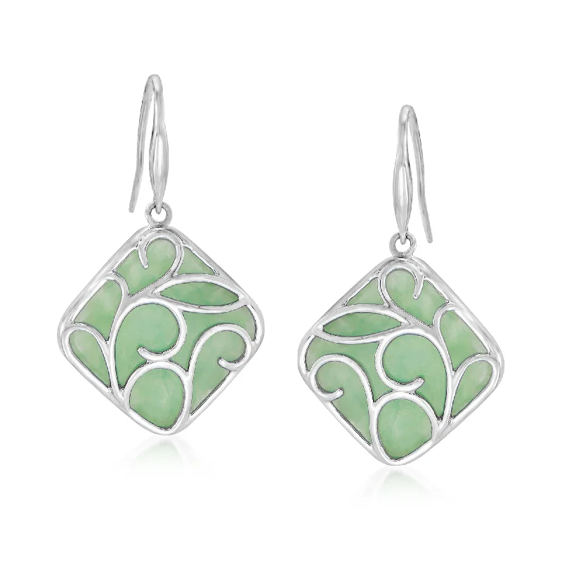Exclusive Online Jewelry Sale – Don't Wait Ross-Simons Jade Drop Earrings in Sterling Silver Exclusive Online Jewelry Sale – Don't Wait Ross-Simons Jade Drop Earrings in Sterling Silver