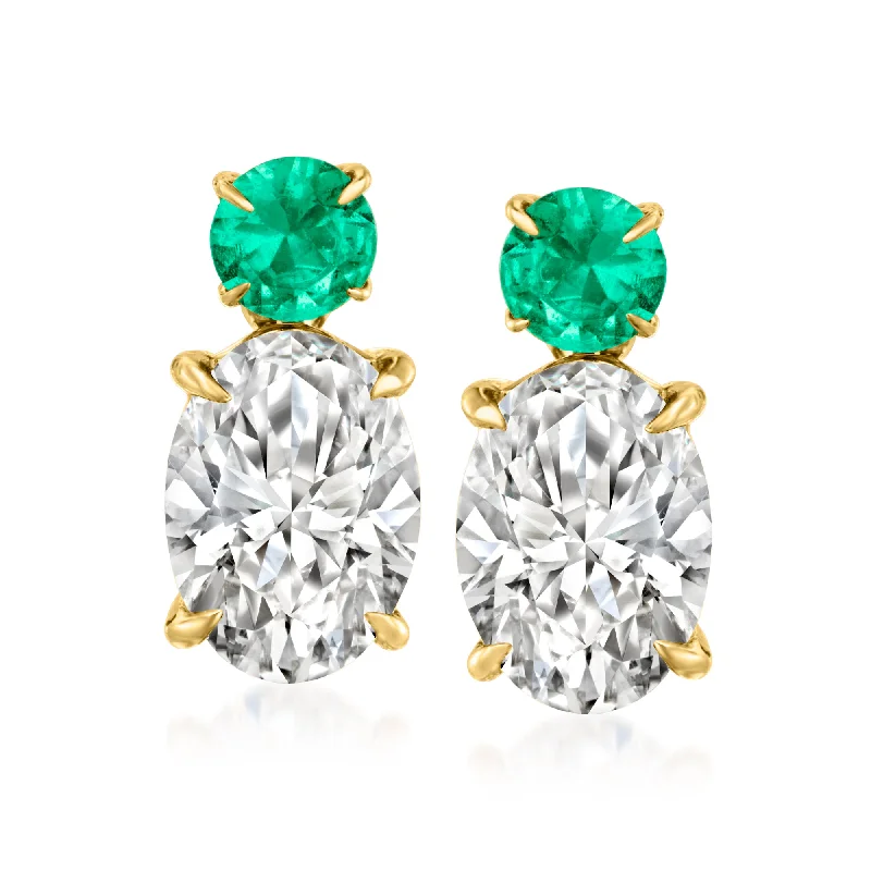 Stunning Jewelry At Even More Stunning Prices Ross-Simons Lab-Grown Diamond Drop Earrings With . Emeralds in 14kt Yellow Gold Stunning Jewelry At Even More Stunning Prices Ross-Simons Lab-Grown Diamond Drop Earrings With . Emeralds in 14kt Yellow Gold