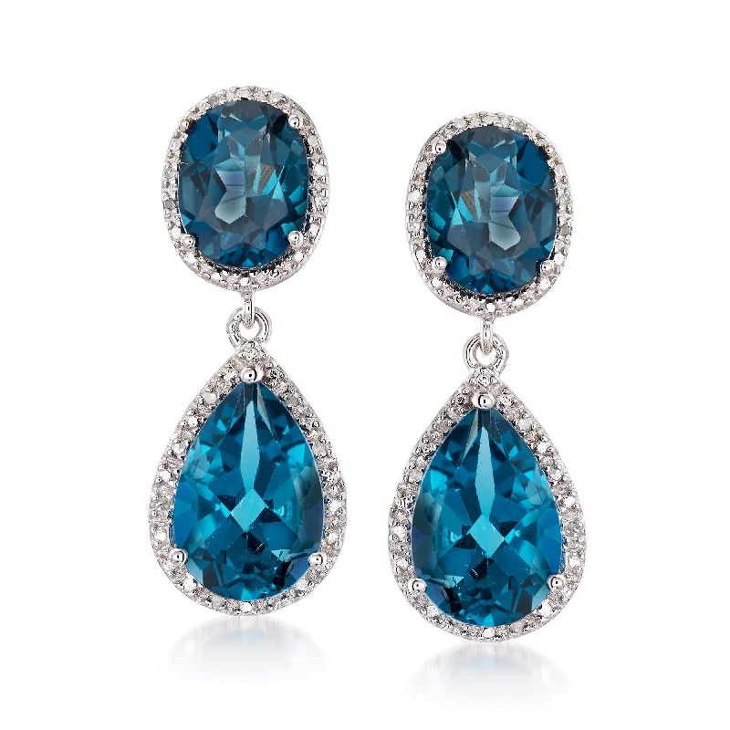Sparkle On A Budget – Fine Jewelry For Less Ross-Simons London Blue Topaz and . Diamond Drop Earrings in Sterling Silver Sparkle On A Budget – Fine Jewelry For Less Ross-Simons London Blue Topaz and . Diamond Drop Earrings in Sterling Silver
