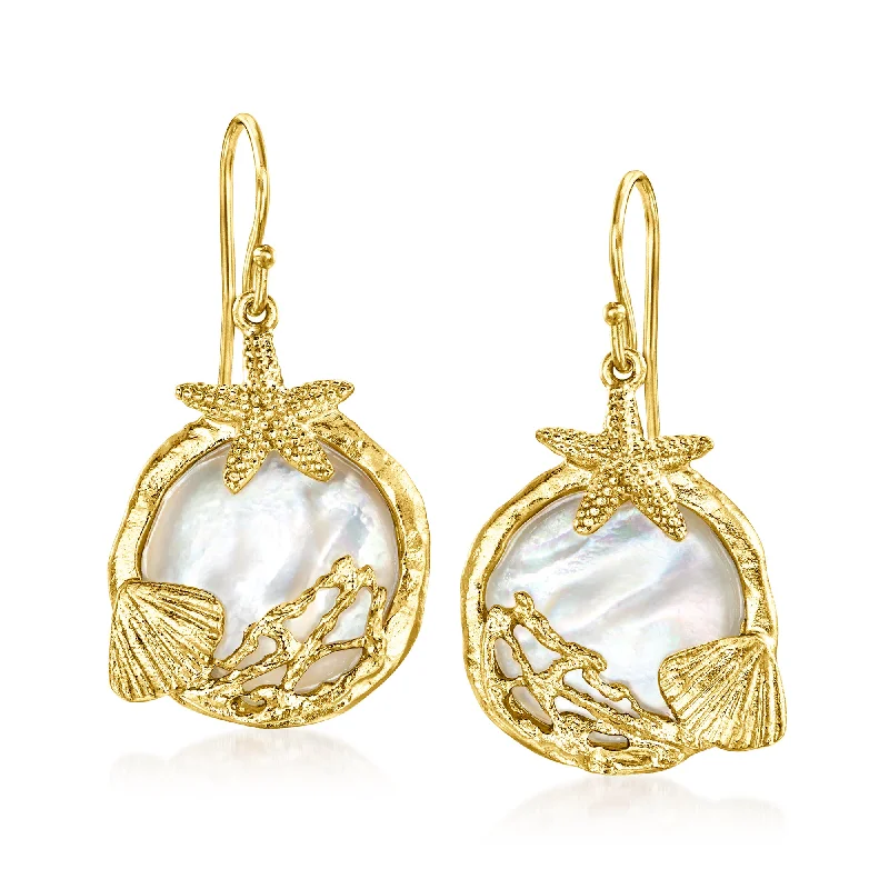 Limited-Time Jewelry Sale – Elegant Styles At Less Ross-Simons Mother-Of-Pearl Sea Life Drop Earrings in 18kt Gold Over Sterling Limited-Time Jewelry Sale – Elegant Styles At Less Ross-Simons Mother-Of-Pearl Sea Life Drop Earrings in 18kt Gold Over Sterling