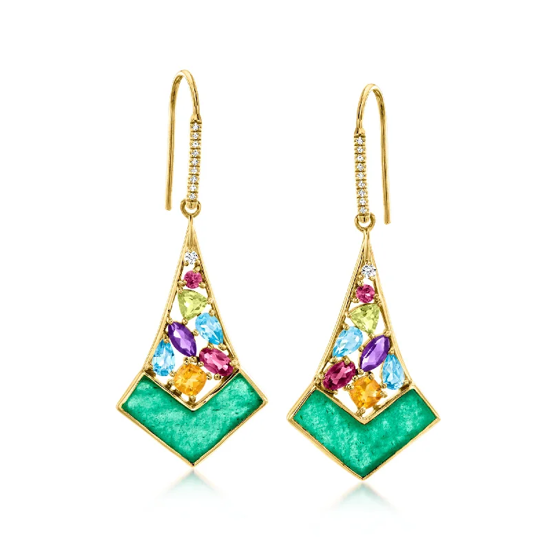 Holiday Jewelry Sale – Perfect Gifts At Great Prices Ross-Simons Multi-Gemstone Drop Earrings in 18kt Gold Over Sterling