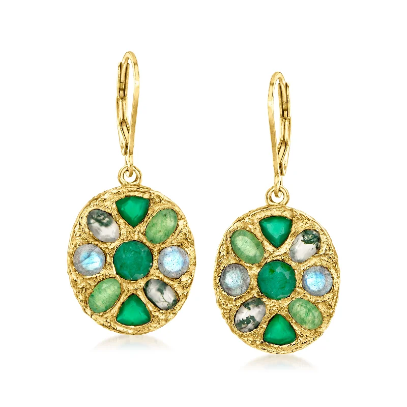 Luxury Jewelry At Unbeatable Discounts Ross-Simons Multi-Gemstone Floral Drop Earrings in 18kt Gold Over Sterling Luxury Jewelry At Unbeatable Discounts Ross-Simons Multi-Gemstone Floral Drop Earrings in 18kt Gold Over Sterling