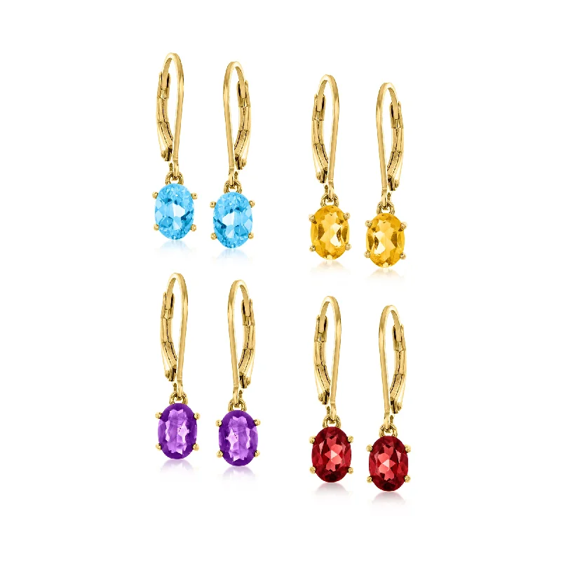 Jewelry Sale Alert – Shop Timeless Elegance Today Ross-Simons Multi-Gemstone Jewelry Set: 4 Pairs Of Drop Earrings in 18kt Gold Over Sterling Jewelry Sale Alert – Shop Timeless Elegance Today Ross-Simons Multi-Gemstone Jewelry Set: 4 Pairs Of Drop Earrings in 18kt Gold Over Sterling
