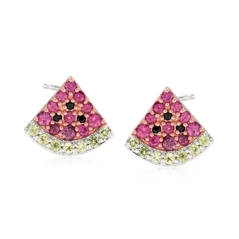 Grab Your Favorite Jewelry At The Lowest Prices Ross-Simons Multi-Gemstone Watermelon Earrings in 2-Tone Sterling Silver Grab Your Favorite Jewelry At The Lowest Prices Ross-Simons Multi-Gemstone Watermelon Earrings in 2-Tone Sterling Silver