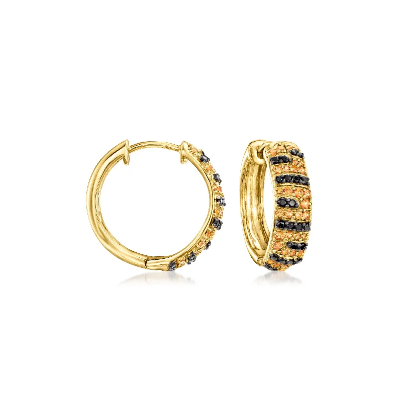 Trending Jewelry Styles Now At Limited-Time Discounts Ross-Simons Orange Sapphire and . Black Spinel Tiger-Print Hoop Earrings in 18kt Gold Over Sterling Trending Jewelry Styles Now At Limited-Time Discounts Ross-Simons Orange Sapphire and . Black Spinel Tiger-Print Hoop Earrings in 18kt Gold Over Sterling