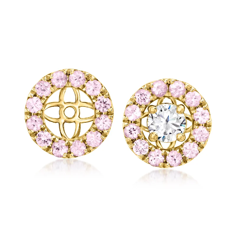 Premium Jewelry Now Available At Special Discounts Ross-Simons Pink Sapphire Earring Jackets in 14kt Yellow Gold Premium Jewelry Now Available At Special Discounts Ross-Simons Pink Sapphire Earring Jackets in 14kt Yellow Gold