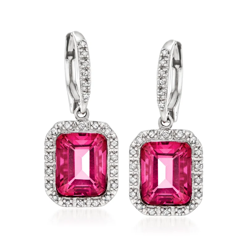 Last Chance To Shop High-End Jewelry At Markdown Prices Ross-Simons Pink Topaz and . Diamond Frame Drop Earrings in Sterling Silver Last Chance To Shop High-End Jewelry At Markdown Prices Ross-Simons Pink Topaz and . Diamond Frame Drop Earrings in Sterling Silver