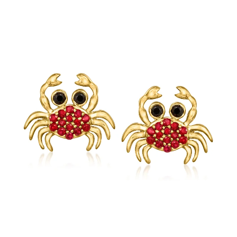 Unmissable Discounts On Timeless Jewelry Pieces Ross-Simons Ruby and . Black Spinel Crab Earrings in 18kt Gold Over Sterling Unmissable Discounts On Timeless Jewelry Pieces Ross-Simons Ruby and . Black Spinel Crab Earrings in 18kt Gold Over Sterling