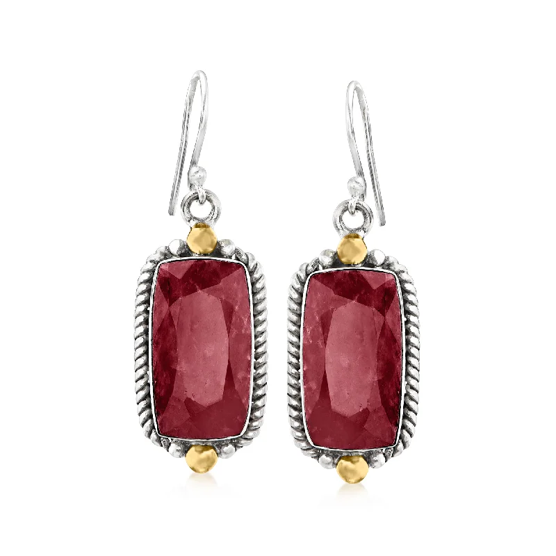Discounted Jewelry For A Glamorous Look Ross-Simons Ruby Drop Earrings in 2-Tone Sterling Silver Discounted Jewelry For A Glamorous Look Ross-Simons Ruby Drop Earrings in 2-Tone Sterling Silver