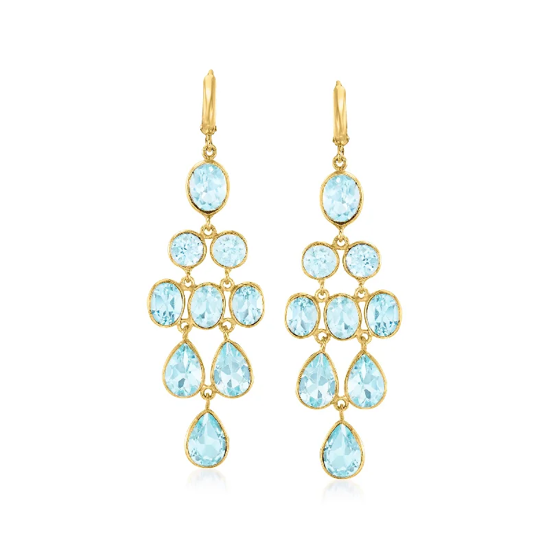 Must-Have Jewelry At Unbelievable Discounts Ross-Simons Sky Blue Topaz Chandelier Earrings in 18kt Gold Over Sterling Must-Have Jewelry At Unbelievable Discounts Ross-Simons Sky Blue Topaz Chandelier Earrings in 18kt Gold Over Sterling