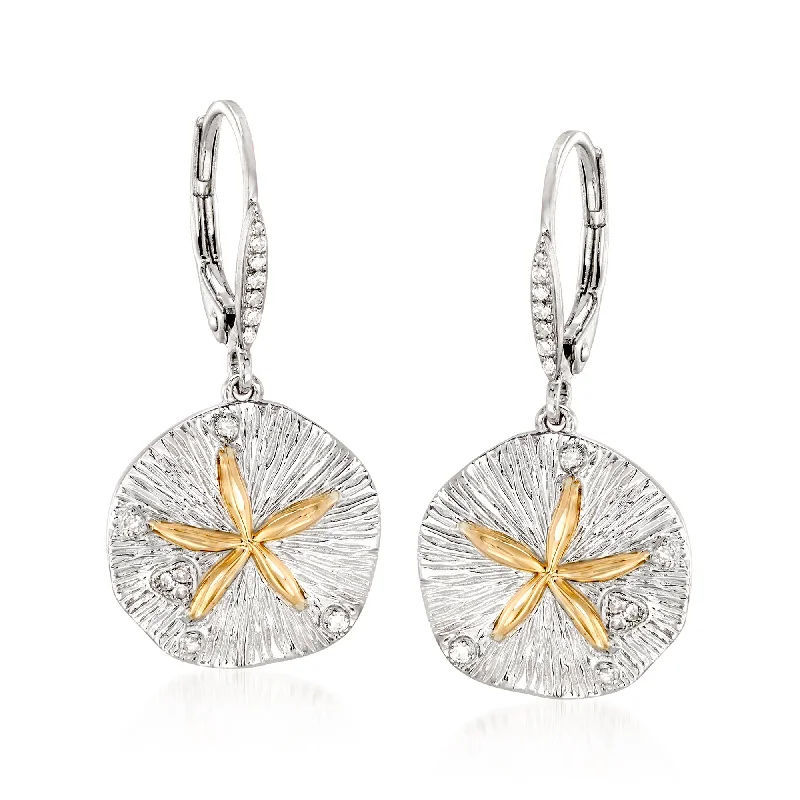 Your Perfect Accessory Now At The Best Price Ross-Simons Sterling Silver and 14kt Gold Sand Dollar Drop Earrings With . Diamonds Your Perfect Accessory Now At The Best Price Ross-Simons Sterling Silver and 14kt Gold Sand Dollar Drop Earrings With . Diamonds