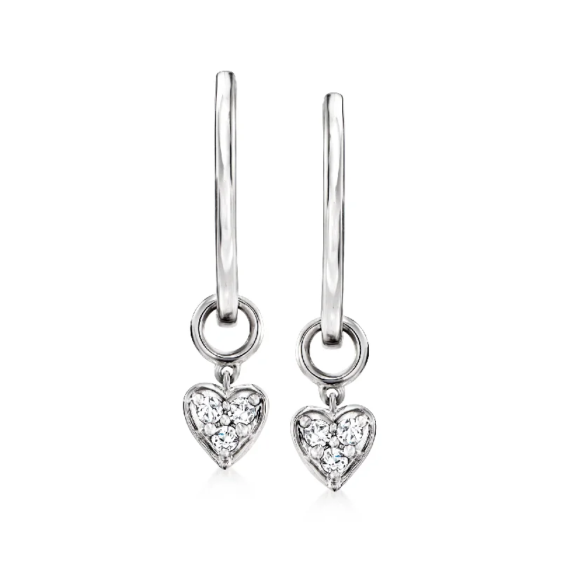 Final Call For Exquisite Jewelry At Reduced Rates Ross-Simons Sterling Silver Hoop Earrings With Removable . Diamond Heart Drops Final Call For Exquisite Jewelry At Reduced Rates Ross-Simons Sterling Silver Hoop Earrings With Removable . Diamond Heart Drops