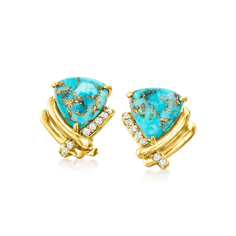 Shop Elegant Jewelry At Unbeatable Prices Ross-Simons Turquoise and . Diamond Earrings in 18kt Gold Over Sterling Shop Elegant Jewelry At Unbeatable Prices Ross-Simons Turquoise and . Diamond Earrings in 18kt Gold Over Sterling