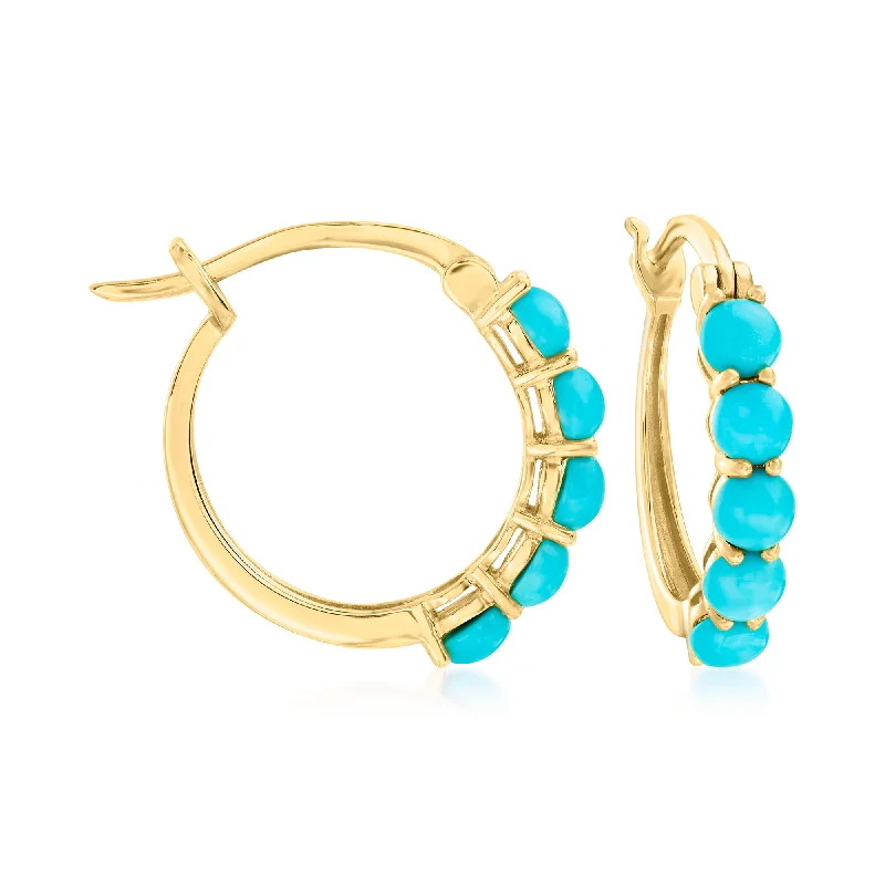 Discover Unique Jewelry With Special Limited-Time Offers Ross-Simons Turquoise Hoop Earrings in 18kt Gold Over Sterling Discover Unique Jewelry With Special Limited-Time Offers Ross-Simons Turquoise Hoop Earrings in 18kt Gold Over Sterling