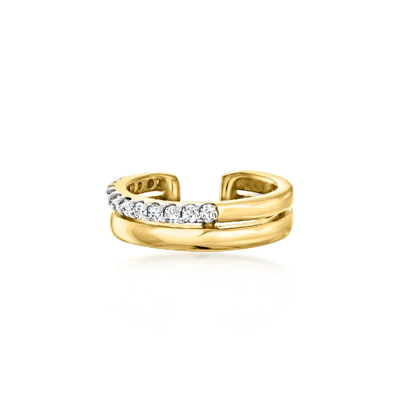 Limited-Time Offer On Elegant Jewelry Pieces RS Pure by Ross-Simons Diamond and 14kt Yellow Gold Single Ear Cuff Limited-Time Offer On Elegant Jewelry Pieces RS Pure by Ross-Simons Diamond and 14kt Yellow Gold Single Ear Cuff