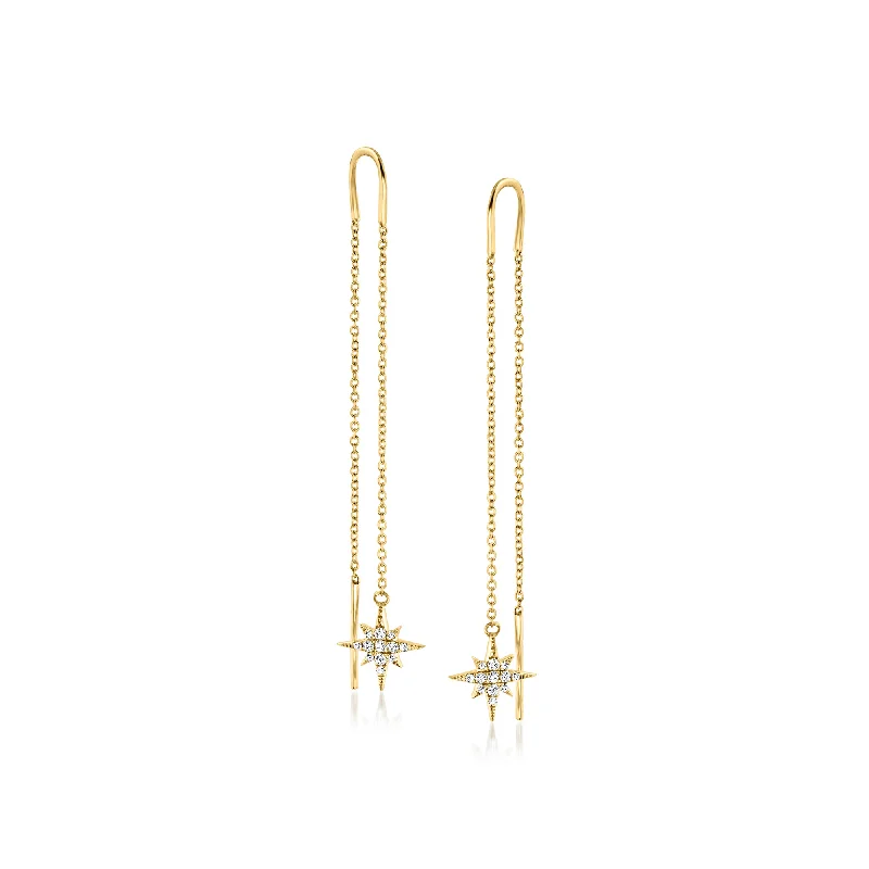 Unmissable Jewelry Clearance – Final Reductions RS Pure by Ross-Simons Diamond North Star Threader Drop Earrings in 14kt Yellow Gold Unmissable Jewelry Clearance – Final Reductions RS Pure by Ross-Simons Diamond North Star Threader Drop Earrings in 14kt Yellow Gold