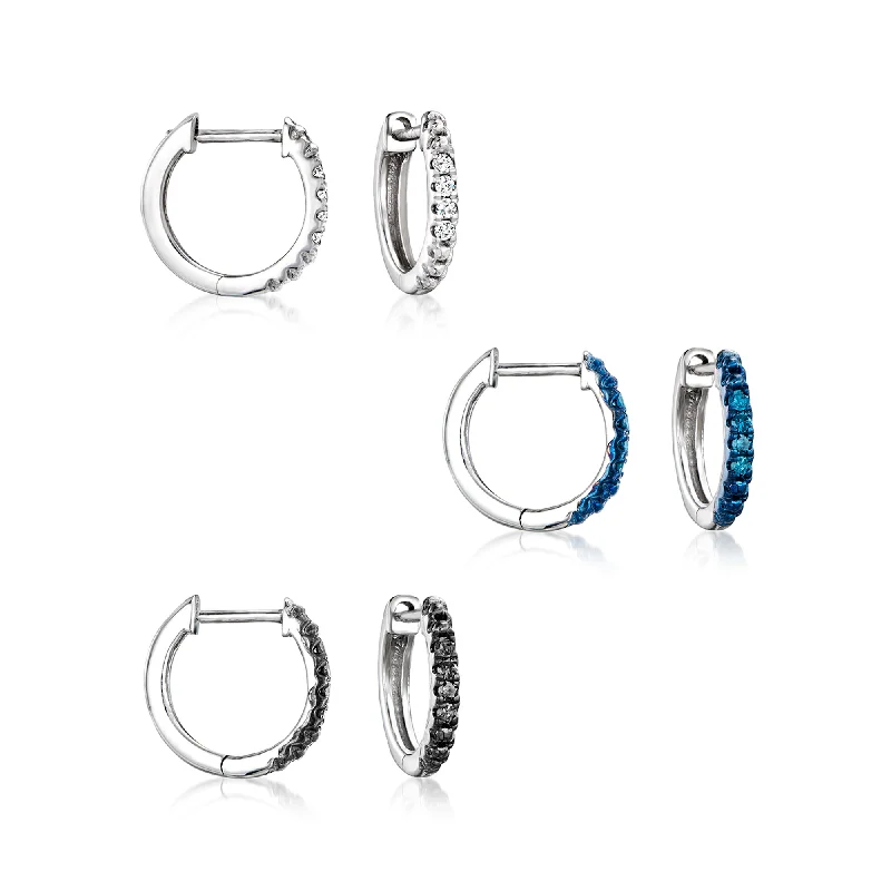 Unlock Unbeatable Jewelry Deals Before They’Re Gone RS Pure by Ross-Simons Multicolored Diamond Jewelry Set: 3 Pairs Of Huggie Hoop Earrings in Sterling Silver Unlock Unbeatable Jewelry Deals Before They’Re Gone RS Pure by Ross-Simons Multicolored Diamond Jewelry Set: 3 Pairs Of Huggie Hoop Earrings in Sterling Silver