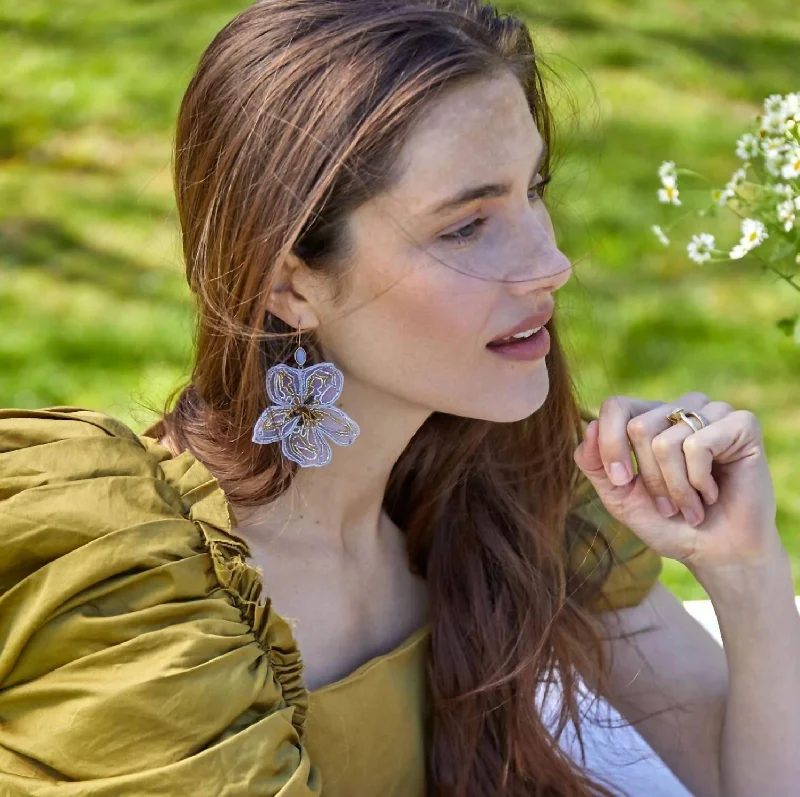 High-End Sparkle, Low-End Prices – Jewelry Sale Live Ruby Floral Earring In Blue
