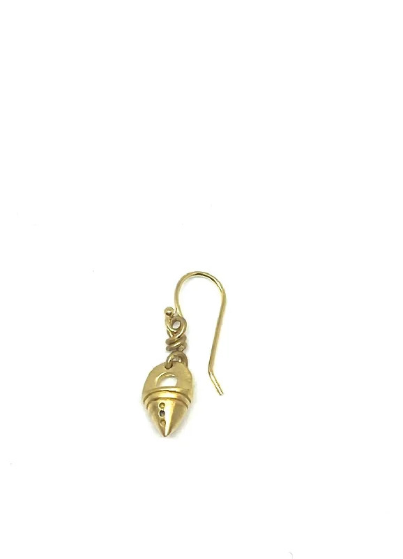 Waterproof Stainless Steel Jewelry For Lasting Beauty Small Cone Tuereg Single Earring In Gold Waterproof Stainless Steel Jewelry For Lasting Beauty Small Cone Tuereg Single Earring In Gold