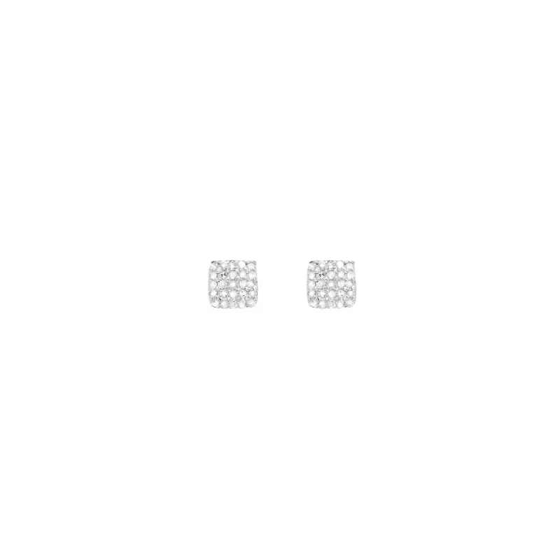Jewelry Clearance – Final Chance To Save Big Square Diamond Earrings In Silver