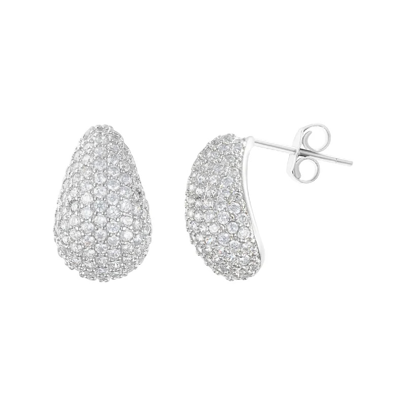 Bestselling Jewelry At Special Promotional Rates Sterling Silver Plated Teardrop Pave Earrings Bestselling Jewelry At Special Promotional Rates Sterling Silver Plated Teardrop Pave Earrings