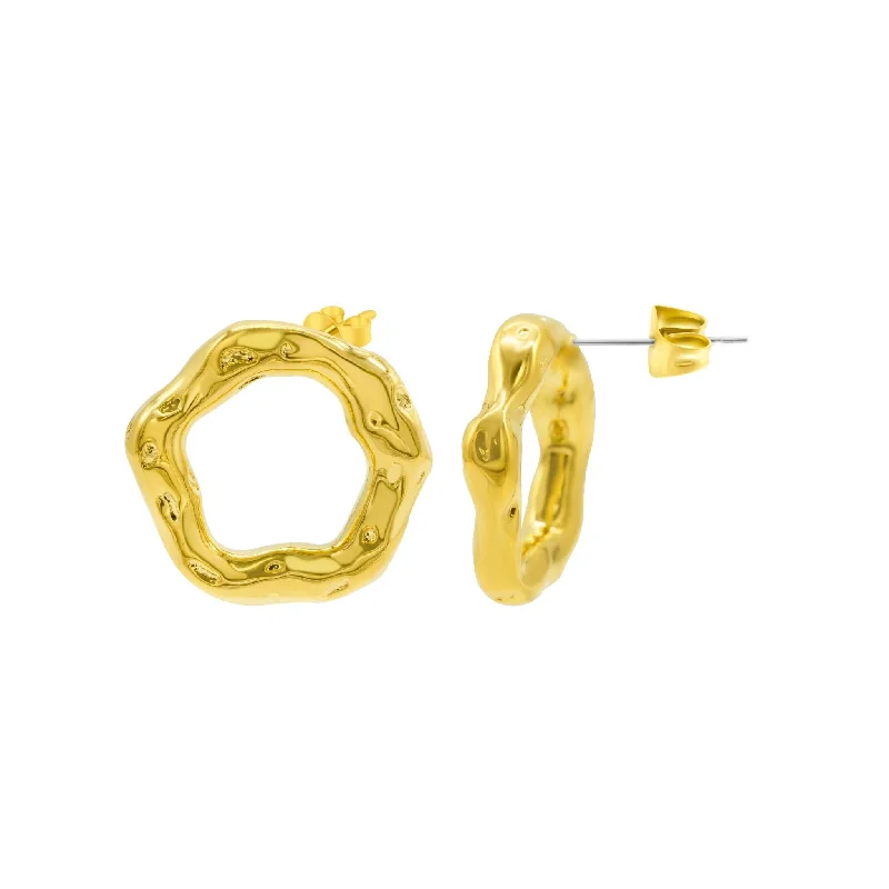 Huge Savings On Timeless Jewelry Collections Tarnish Resistant 14K Gold Plated Hammered Open Circle Earrings Huge Savings On Timeless Jewelry Collections Tarnish Resistant 14K Gold Plated Hammered Open Circle Earrings