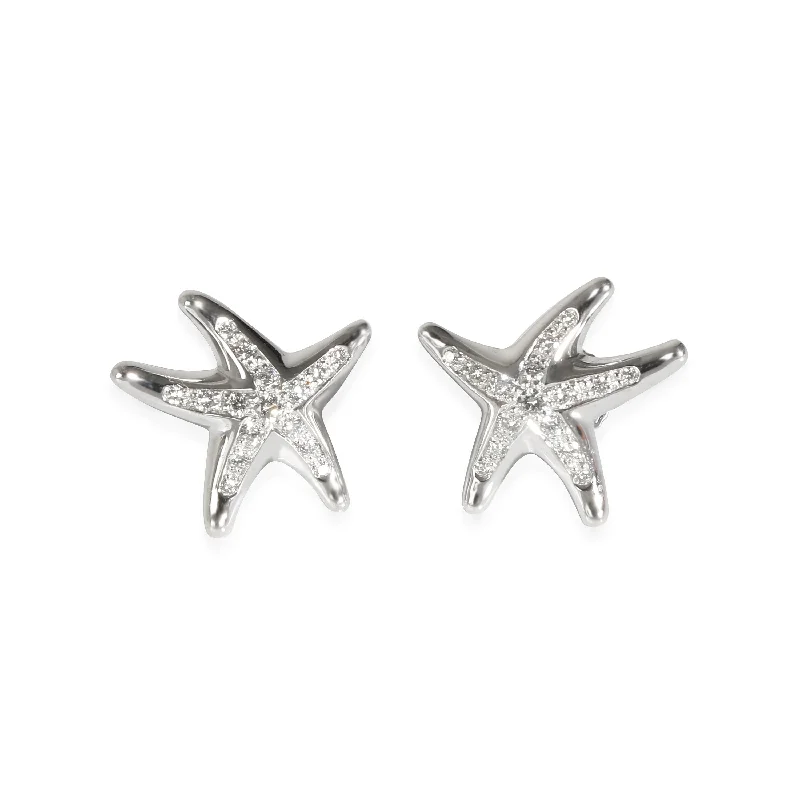 Eco-Friendly Sustainable Jewelry For Conscious Buyers Tiffany & Co. Elsa Peretti Vintage Diamond Starfish Earrings in Platinum 0.3 CTW Eco-Friendly Sustainable Jewelry For Conscious Buyers Tiffany & Co. Elsa Peretti Vintage Diamond Starfish Earrings in Platinum 0.3 CTW