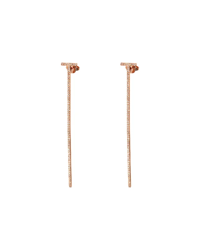 Versatile Layering Jewelry For Effortless Chic Tiffany & Co. Tiffany T Elongated Wire Bar Earrings in 18K Rose Gold 0.47 CTW Versatile Layering Jewelry For Effortless Chic Tiffany & Co. Tiffany T Elongated Wire Bar Earrings in 18K Rose Gold 0.47 CTW