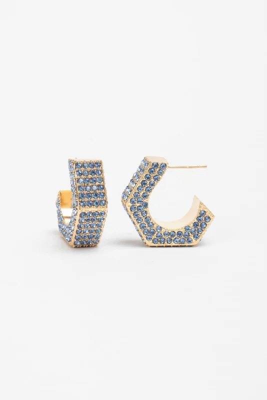 Seasonal Jewelry Deals – Elevate Your Style Women's Brooke Hexagon Hoops In Blue