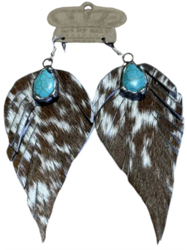 Last Chance To Shop High-End Jewelry At Markdown Prices Women's Cow Cut Out Earrings In Turquoise Stone Last Chance To Shop High-End Jewelry At Markdown Prices Women's Cow Cut Out Earrings In Turquoise Stone