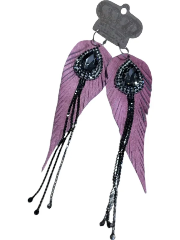 Huge Savings On Premium Jewelry Styles Women's Feathered Crystal Fringe Earrings In Pink Huge Savings On Premium Jewelry Styles Women's Feathered Crystal Fringe Earrings In Pink